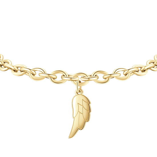 WOMEN'S GOLD-PLATED STEEL BRACELET WITH WING