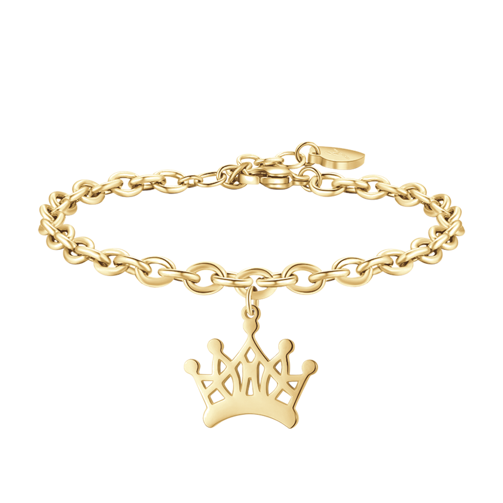 WOMEN'S GOLD-PLATED STEEL BRACELET WITH CROWN