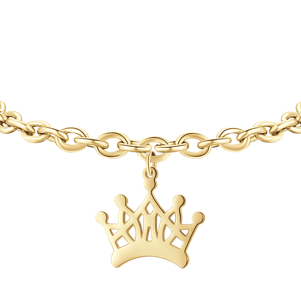 WOMEN'S GOLD-PLATED STEEL BRACELET WITH CROWN