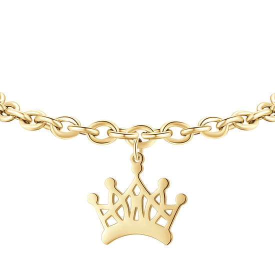 WOMEN'S GOLD-PLATED STEEL BRACELET WITH CROWN
