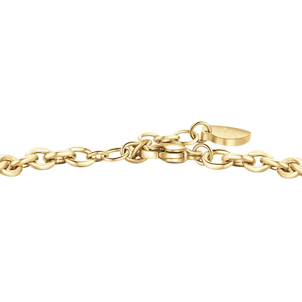 GOLD STEEL WOMEN'S BRACELET WITH HEART PADLOCK