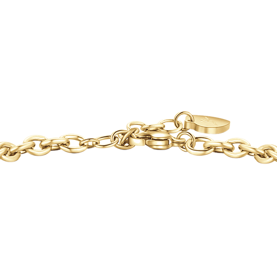 GOLD STEEL WOMEN'S BRACELET WITH HEART PADLOCK