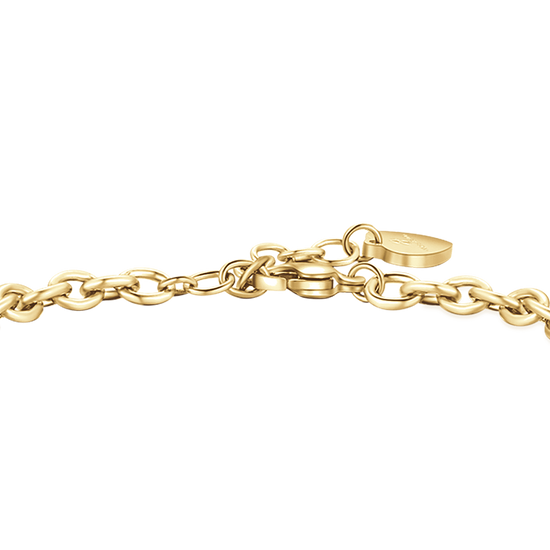 Upload image to Gallery WOMAN'S GOLDEN STEEL BRACELET WITH PEACE SYMBOL
