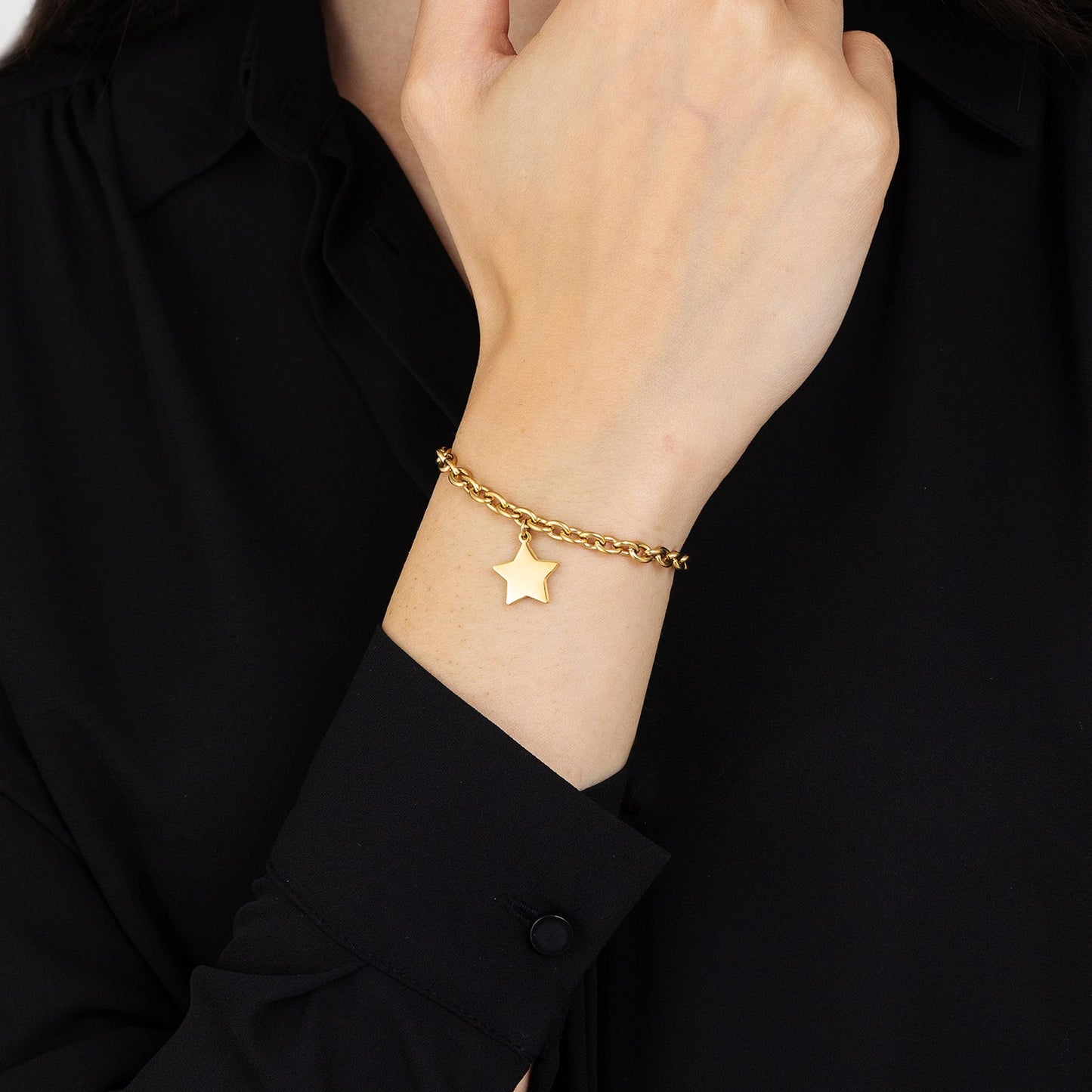 WOMAN'S GOLDEN STEEL BRACELET WITH STAR Luca Barra