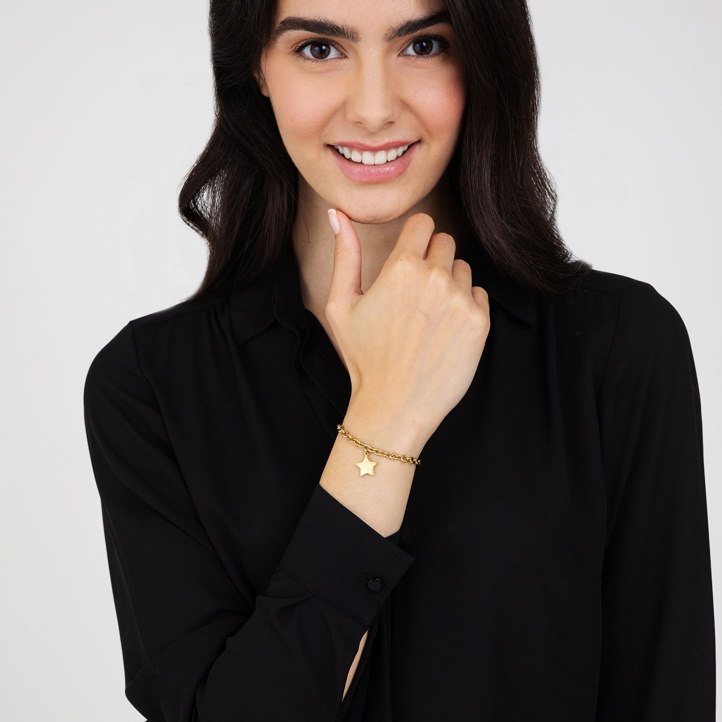 WOMEN'S GOLD STEEL BRACELET WITH STAR