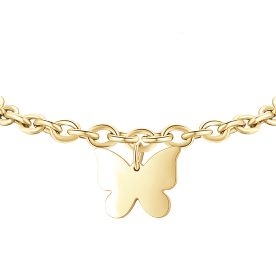 gold-plated steel women's bracelet with butterfly Luca Barra