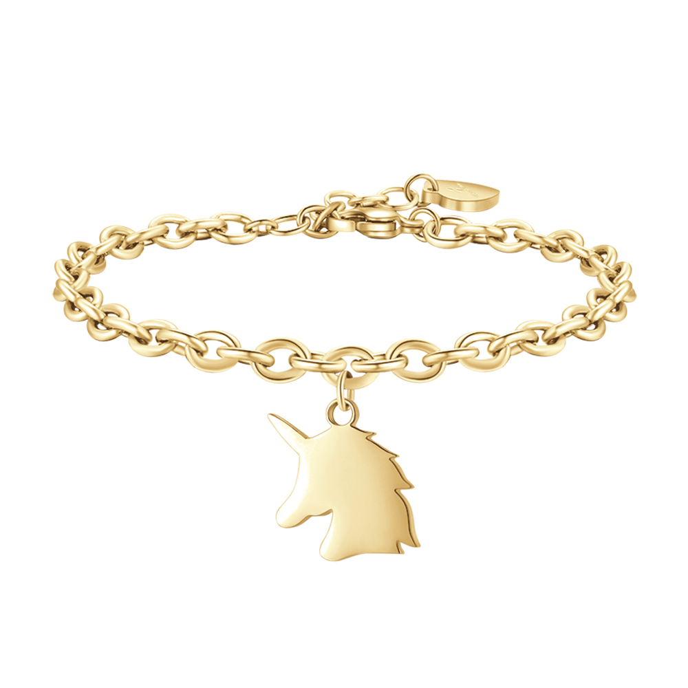 WOMAN'S GOLDEN STEEL BRACELET WITH UNICORNO Luca Barra