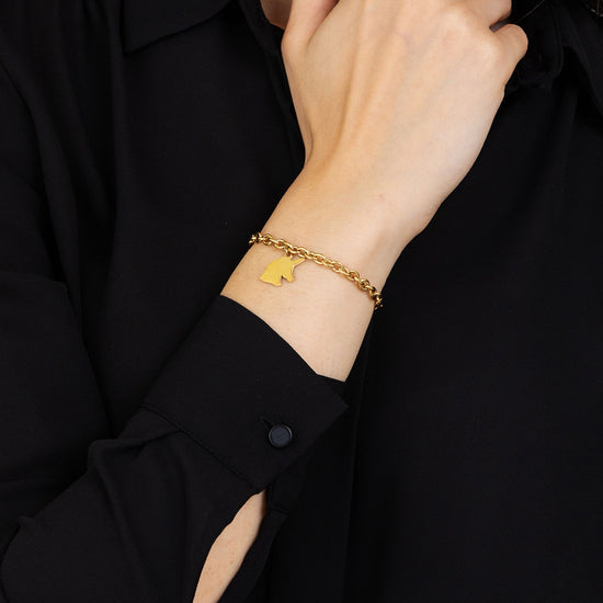 WOMAN'S GOLDEN STEEL BRACELET WITH UNICORNO Luca Barra