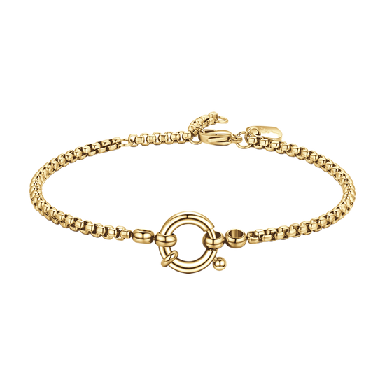 gold-plated steel women's bracelet with circle Luca Barra