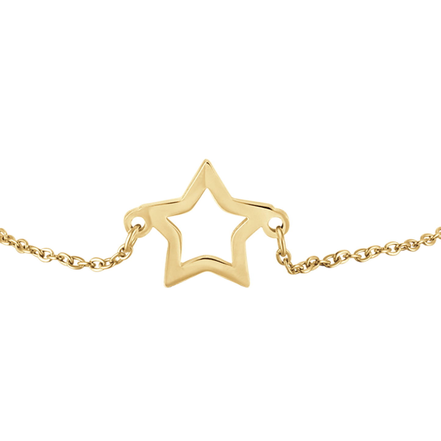WOMEN'S GOLD-PLATED STEEL BRACELET WITH HOLLOW STAR