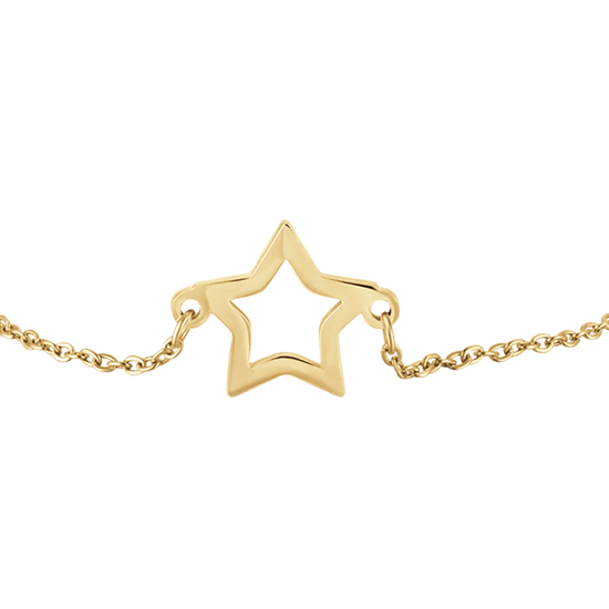 WOMEN'S GOLD-PLATED STEEL BRACELET WITH HOLLOW STAR