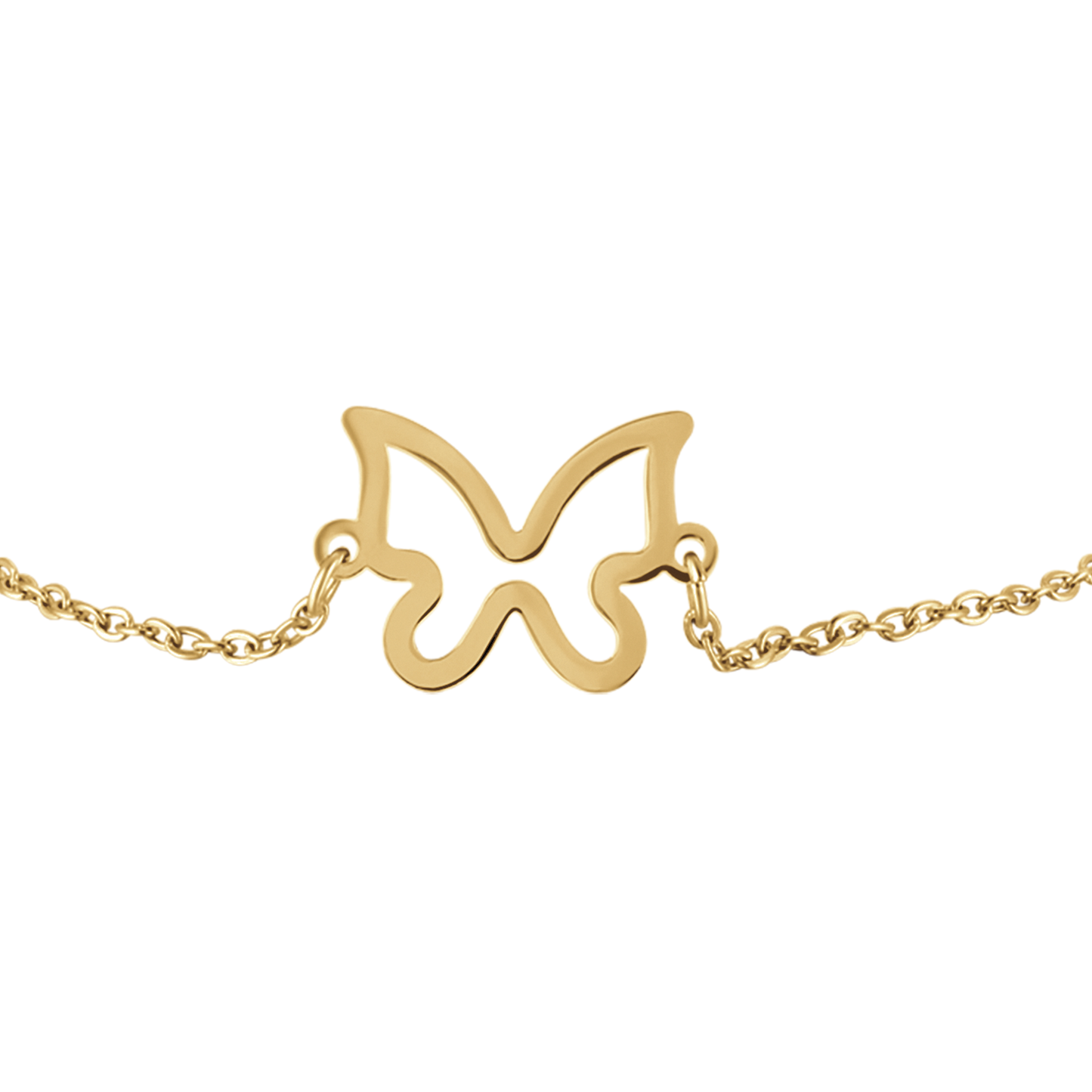 WOMEN'S GOLD STEEL BRACELET WITH HOLLOW BUTTERFLY