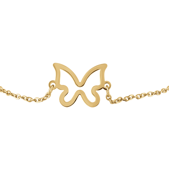 WOMEN'S GOLD STEEL BRACELET WITH HOLLOW BUTTERFLY