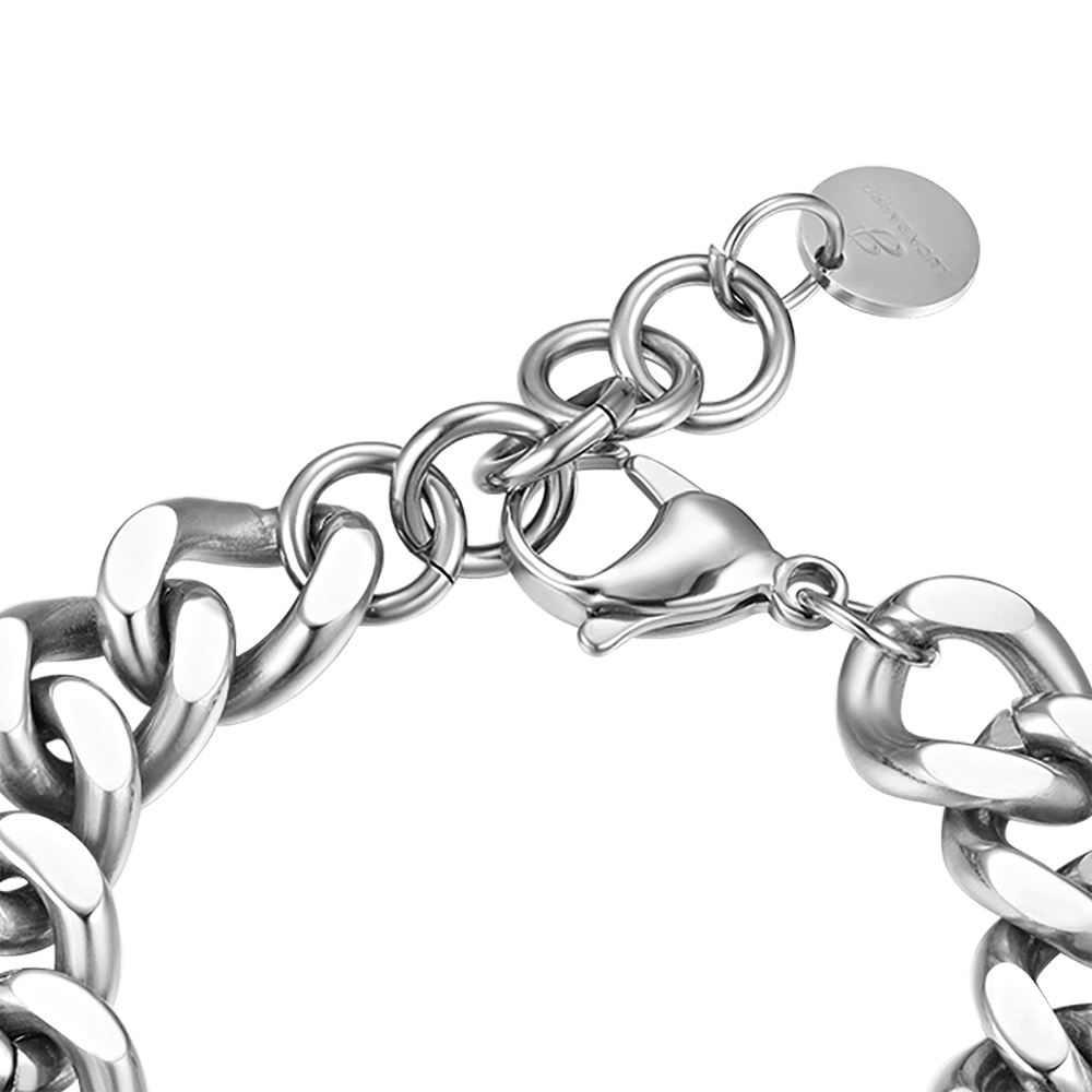 WOMEN'S STEEL BRACELET WITH FUCHSIA CRYSTALS