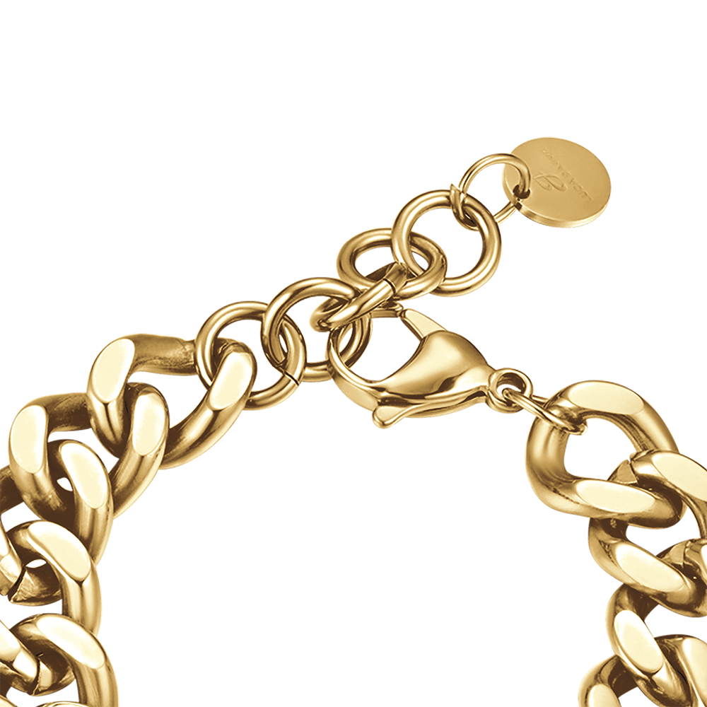 GOLD STEEL AND WHITE CRYSTAL WOMEN'S BRACELET