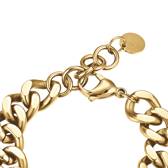 GOLD STEEL AND WHITE CRYSTAL WOMEN'S BRACELET