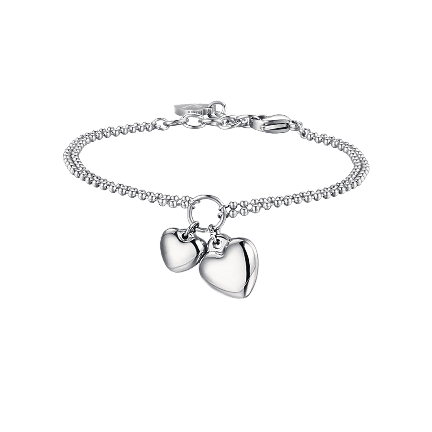 IP GOLD STEEL WOMEN'S BRACELET WITH HEARTS OF DIFFERENT SIZES