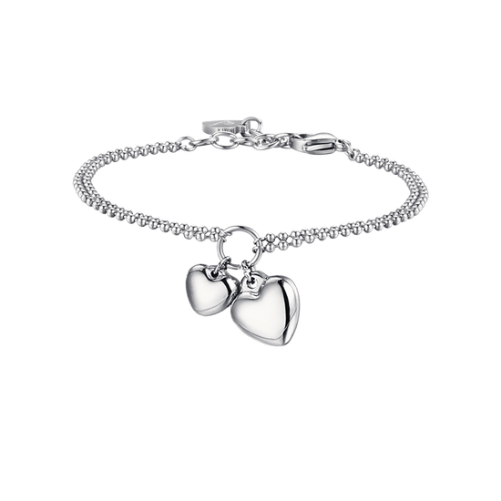 IP GOLD STEEL WOMEN'S BRACELET WITH HEARTS OF DIFFERENT SIZES