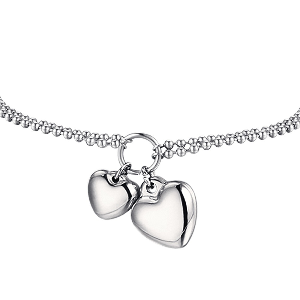 IP GOLD STEEL WOMEN'S BRACELET WITH HEARTS OF DIFFERENT SIZES
