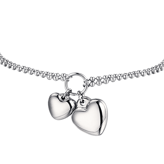 IP GOLD STEEL WOMEN'S BRACELET WITH HEARTS OF DIFFERENT SIZES