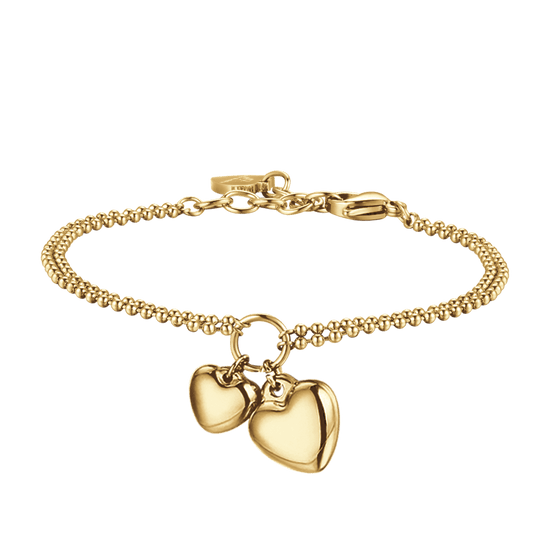 IP GOLD STEEL WOMEN'S BRACELET WITH HEARTS OF DIFFERENT SIZES