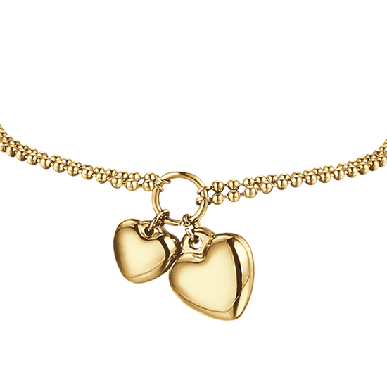 IP GOLD STEEL WOMEN'S BRACELET WITH HEARTS OF DIFFERENT SIZES
