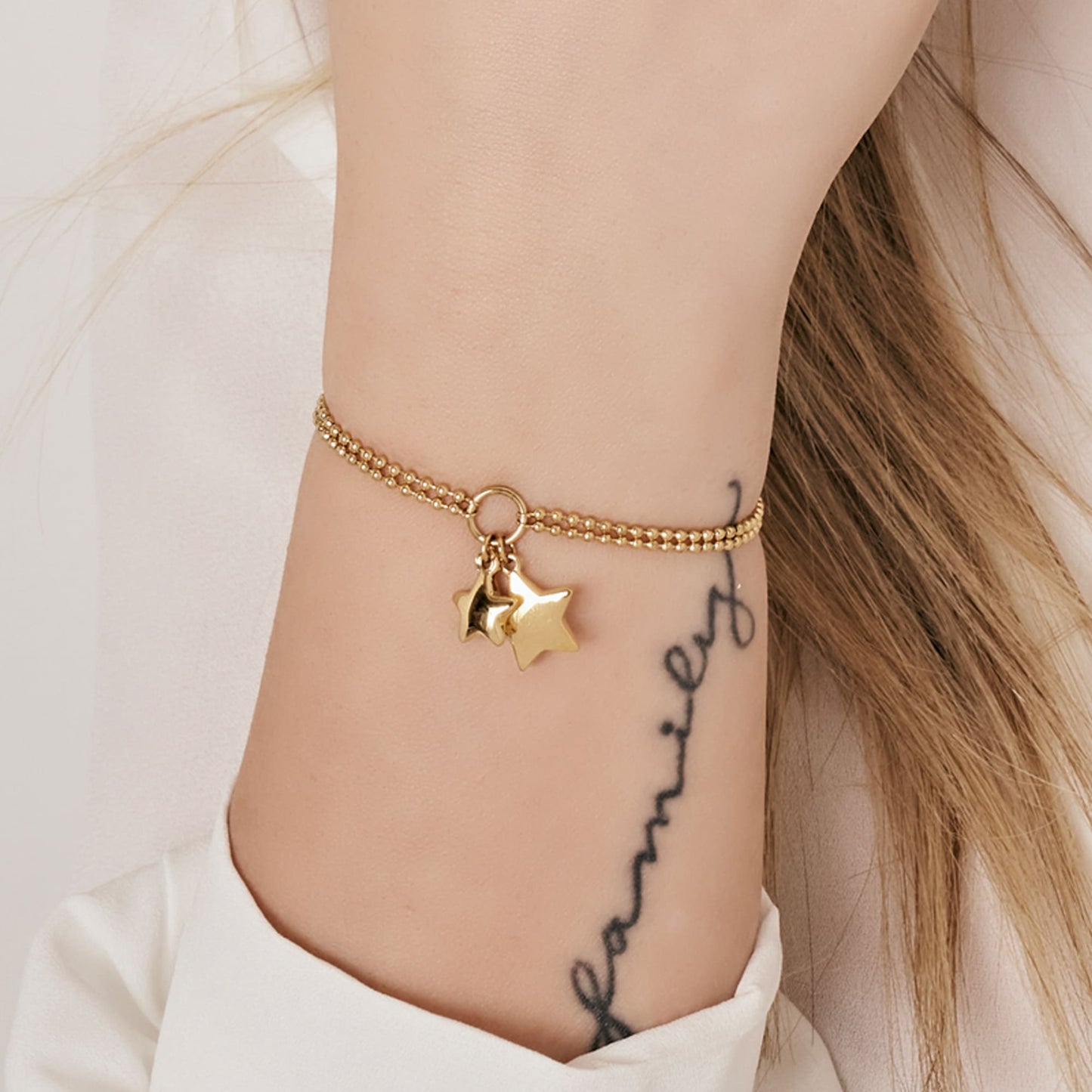 WOMAN STEEL BRACELET WITH STARS
