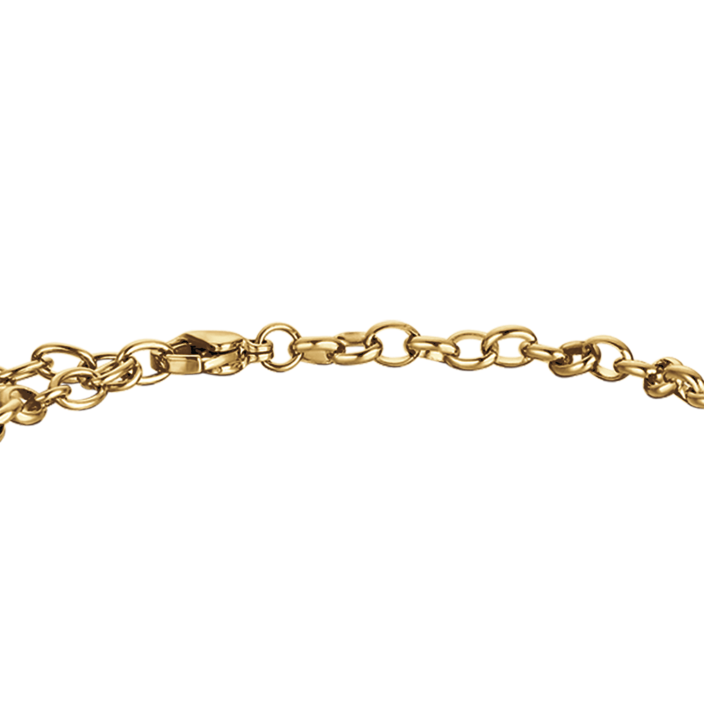 WOMEN'S IP GOLD STEEL BRACELET WITH HEARTS