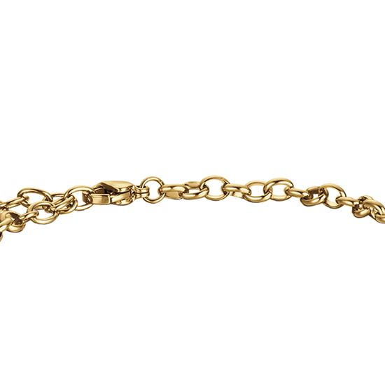 WOMEN'S IP GOLD STEEL BRACELET WITH HEARTS