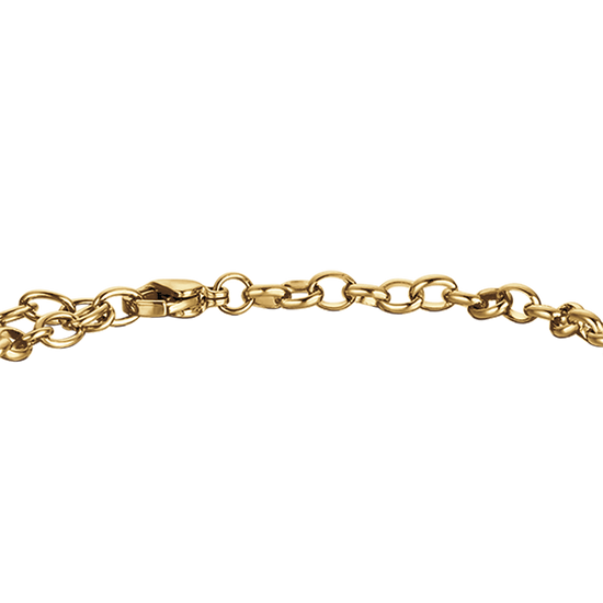 WOMEN'S IP GOLD STEEL BRACELET WITH STAR AND HEART