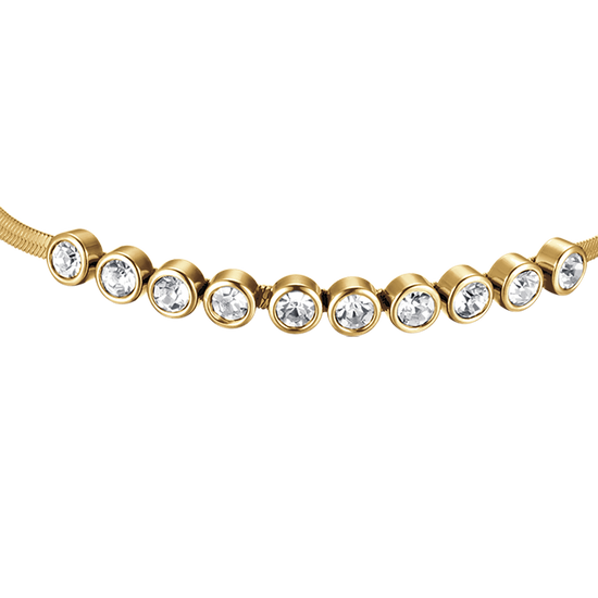 WOMAN'S BRACELET IN IP GOLD STEEL WITH WHITE STONES Luca Barra