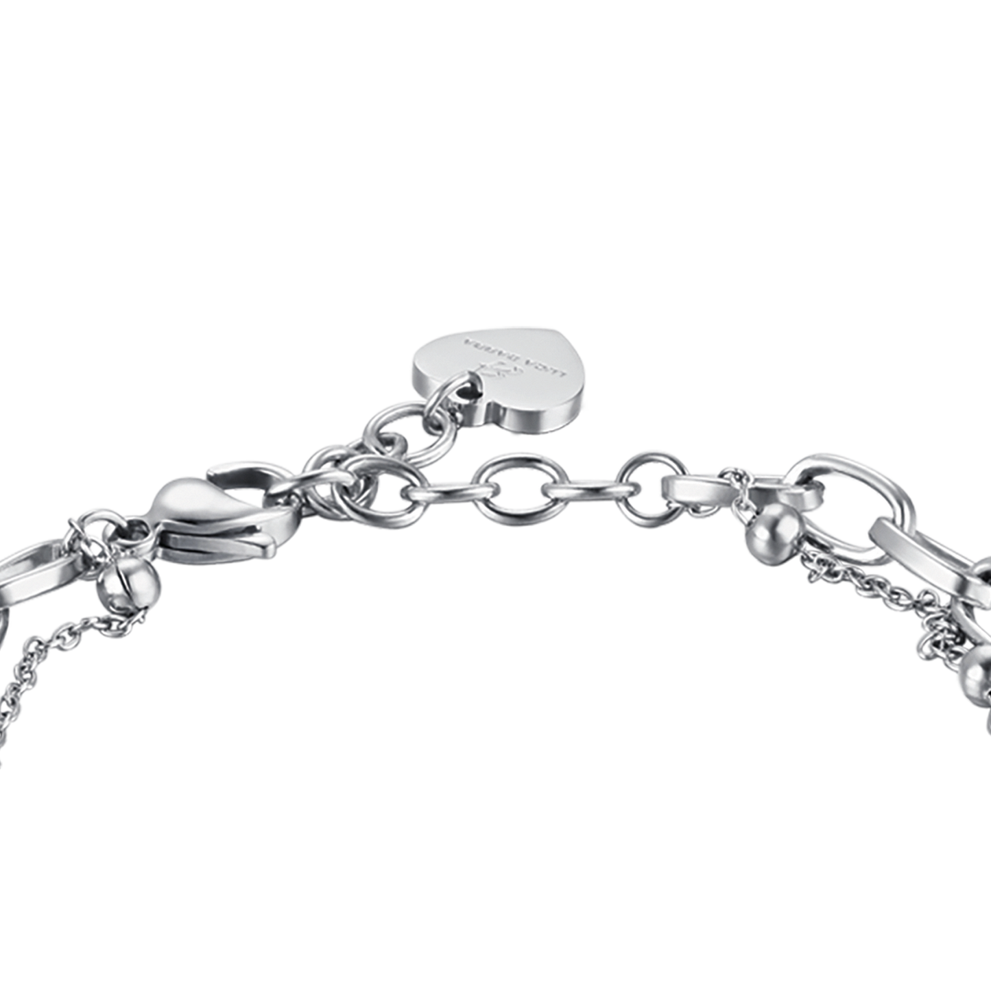 WOMEN'S STEEL BRACELET WITH HEART AND PEARLS