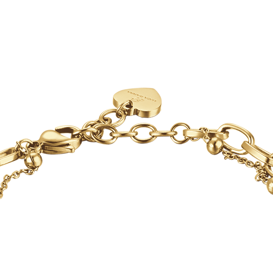 WOMEN'S STEEL BRACELET WITH HEART AND PEARLS