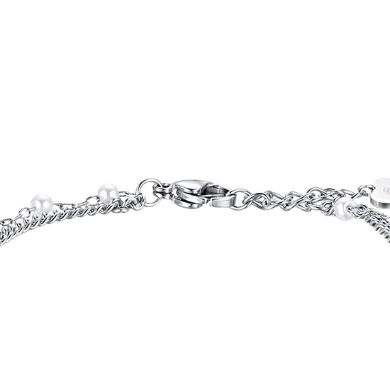 WOMEN'S IP GOLD STEEL BRACELET WITH FOUR-LEAF CLOVER