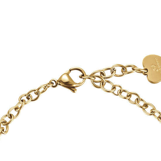 IP GOLD STEEL WOMEN'S BRACELET WITH WHITE CRYSTALS