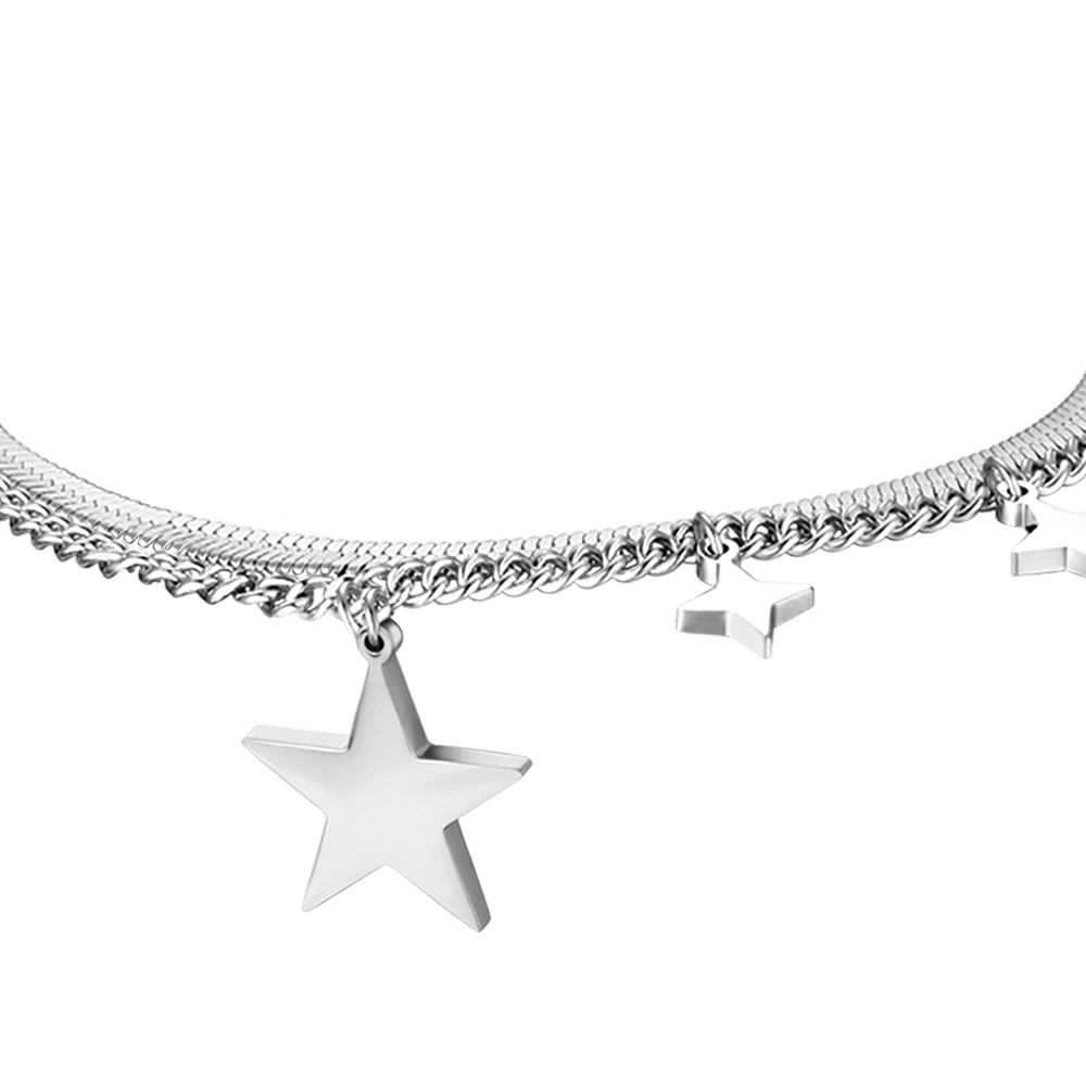 WOMEN'S IP GOLD STEEL BRACELET WITH STAR