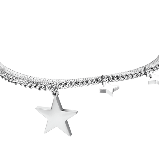 WOMEN'S IP GOLD STEEL BRACELET WITH STAR