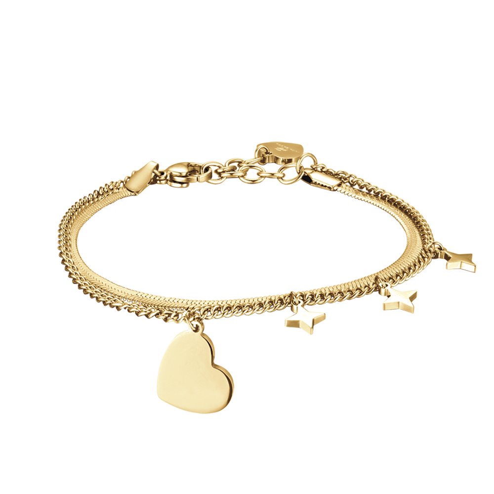 WOMAN'S IP GOLD STEEL BRACELET WITH HEART Luca Barra