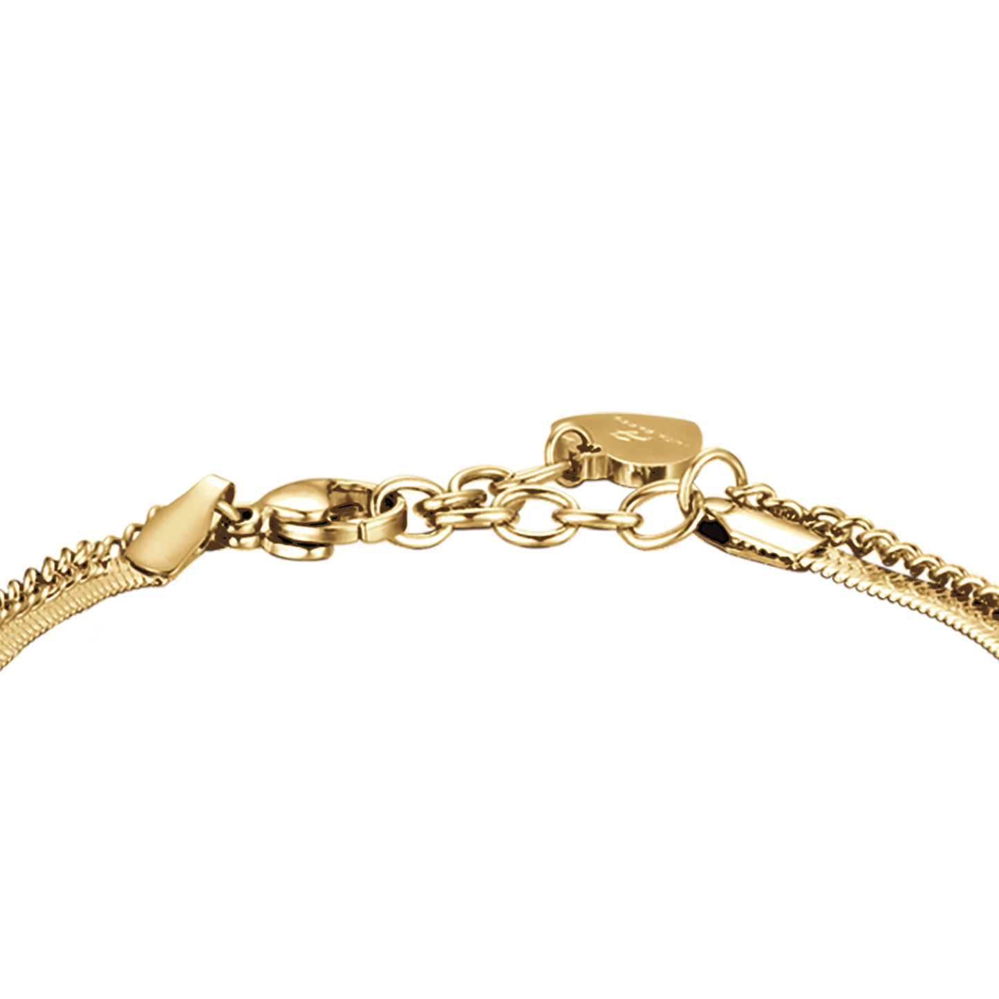 WOMEN'S IP GOLD STEEL BRACELET WITH HEART