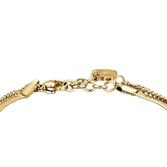 WOMEN'S IP GOLD STEEL BRACELET WITH HEART