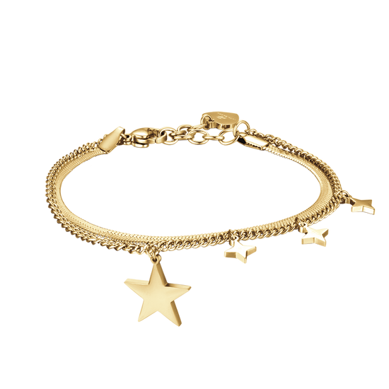 WOMEN'S IP GOLD STEEL BRACELET WITH STAR