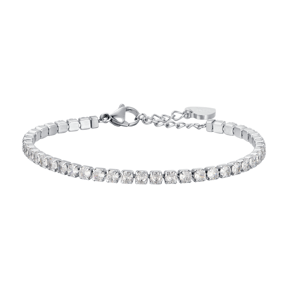 WOMAN'S TENNIS BRACELET IN STEEL WITH WHITE CRYSTALS Luca Barra