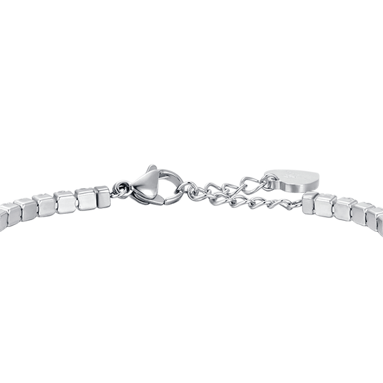 WOMEN'S STEEL TENNIS BRACELET WITH WHITE CRYSTALS