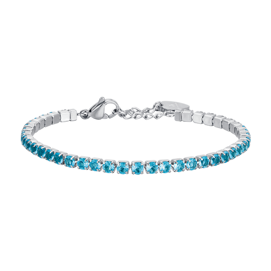 WOMAN'S TENNIS BRACELET IN STEEL WITH BLUE CRYSTALS Luca Barra