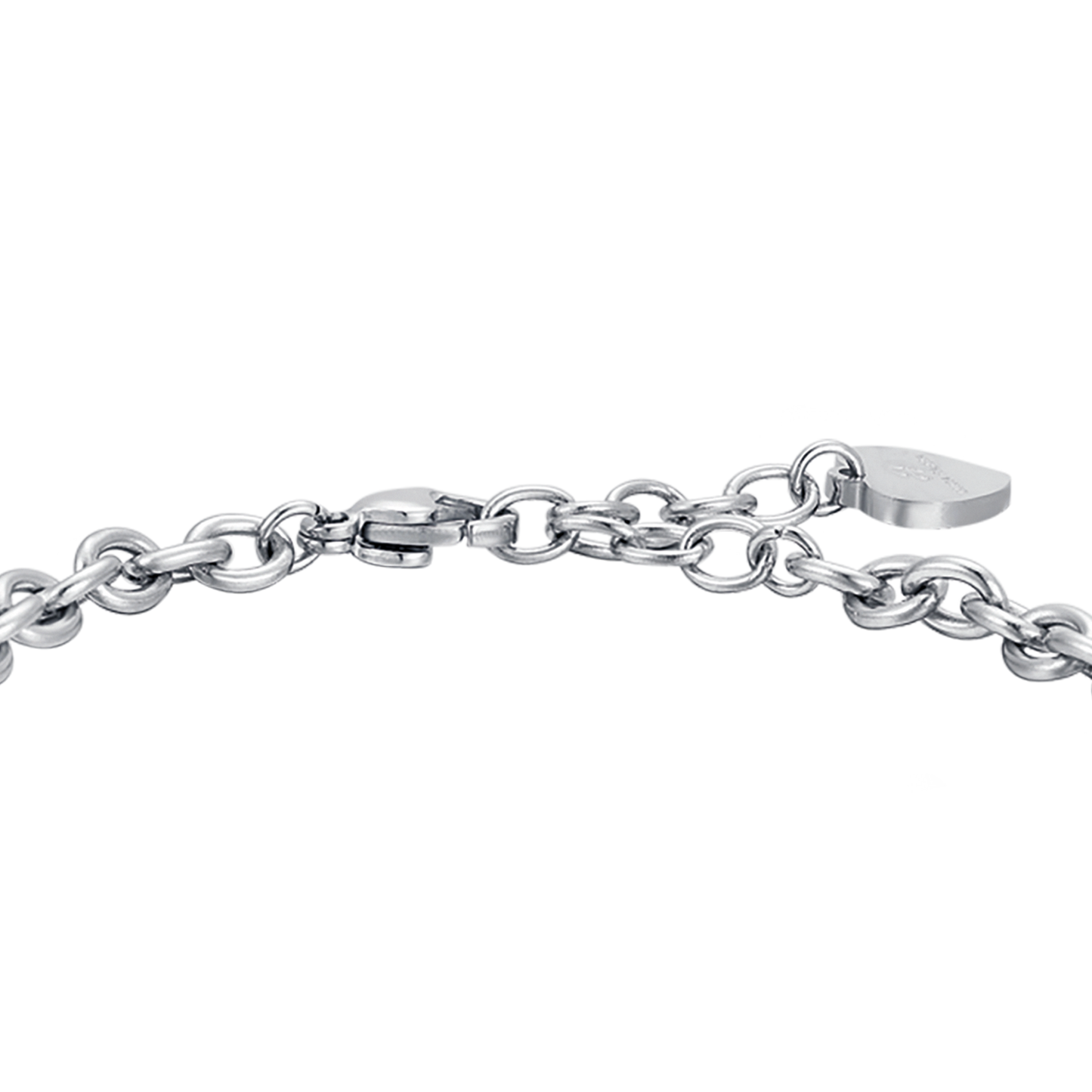 WOMEN'S STEEL FLOWER OF LIFE BRACELET WITH WHITE CRYSTALS