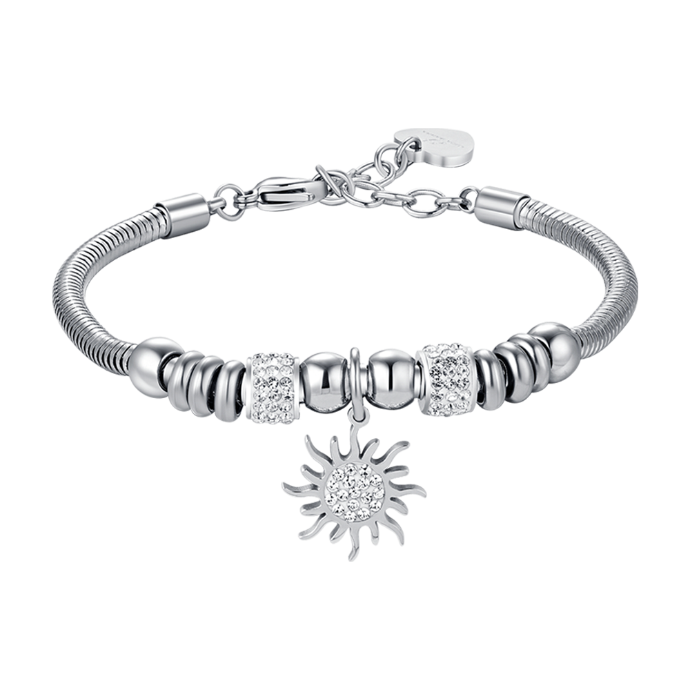 WOMAN'S BRACELET IN STAINLESS STEEL WITH SUNSET WITH WHITE CRYSTALS Luca Barra