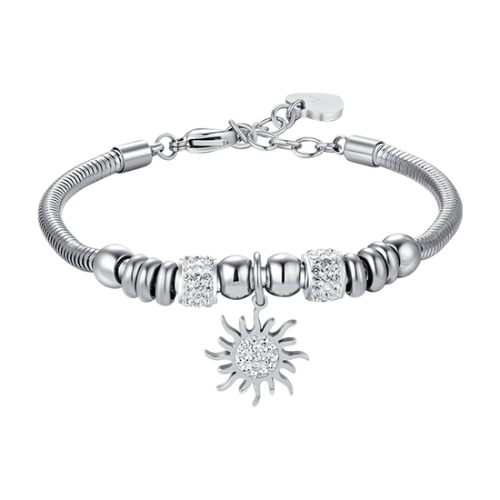 WOMAN'S BRACELET IN STAINLESS STEEL WITH SUNSET WITH WHITE CRYSTALS Luca Barra
