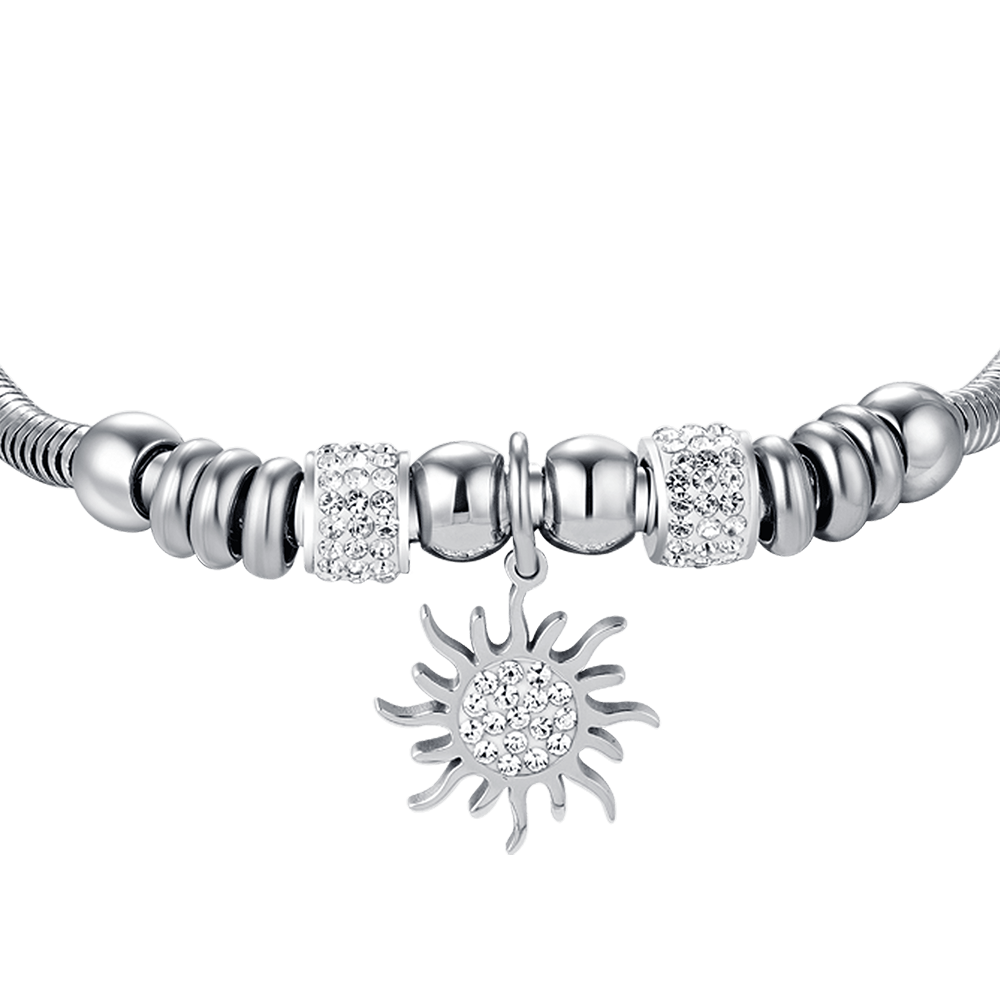 STEEL WOMEN'S SUNSHINE BRACELET WITH WHITE CRYSTALS