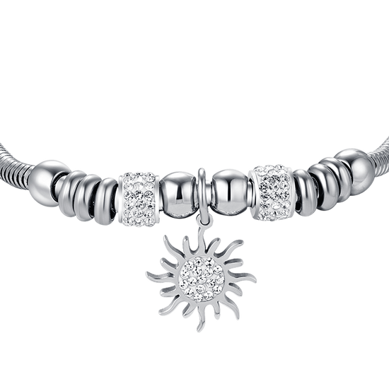 STEEL WOMEN'S SUNSHINE BRACELET WITH WHITE CRYSTALS