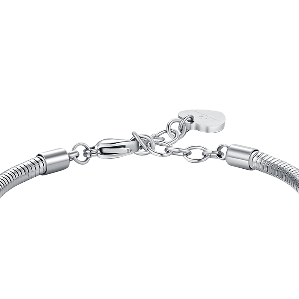 STEEL WOMEN'S TREE OF LIFE BRACELET WITH WHITE CRYSTALS